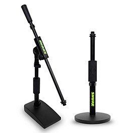 Shure Shure Round 6" Base Desktop Mic Stand and Compact Low-Profile Mic Stand With Single-Section Boom Set