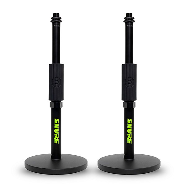 Shure Shure Round 6" Base Desktop Mic Stand With Standard Height-Adjustable Twist Clutch 2-Pack