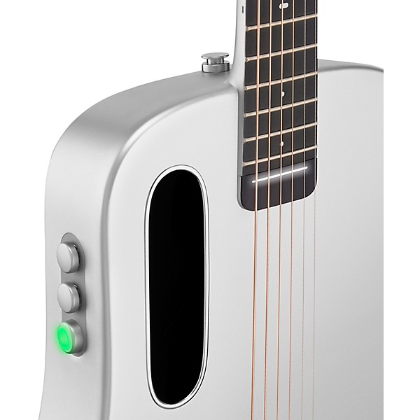 LAVA MUSIC ME Air Carbon Fiber 36" Acoustic-Electric Guitar with Airflow Bag Silver