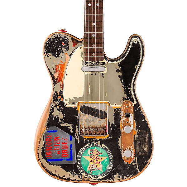 Fender Custom Shop Joe Strummer Telecaster Limited Edition Electric Guitar Master Built By Paul Waller Aged Black over 3-C...