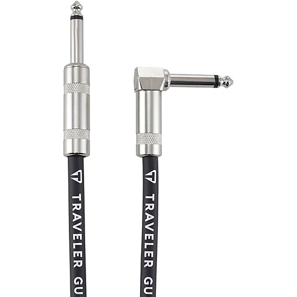 Traveler Guitar Traveler Guitar Braided Straight to Angle Instrument Cable 10 ft. Black/Rust