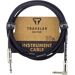 Traveler Guitar Traveler Guitar Braided Straight to Angle Instrument Cable 10 ft. Black