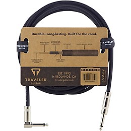 Traveler Guitar Traveler Guitar Braided Straight to Angle Instrument Cable 10 ft. Black