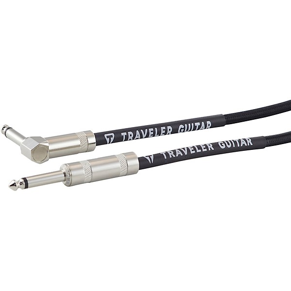 Traveler Guitar Traveler Guitar Braided Straight to Angle Instrument Cable 10 ft. Black