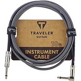 Traveler Guitar Traveler Guitar Braided Straight to Angle Instrument Cable 10 ft. Silver