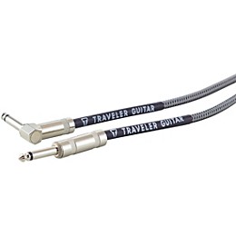 Traveler Guitar Traveler Guitar Braided Straight to Angle Instrument Cable 10 ft. Silver