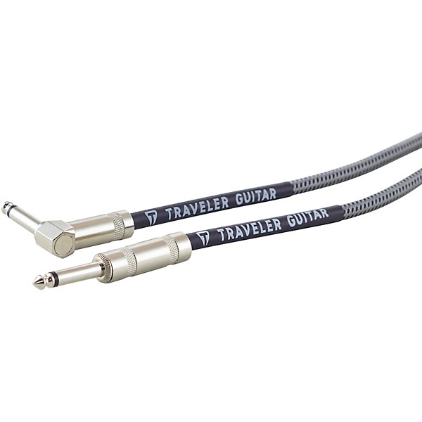 Traveler Guitar Traveler Guitar Braided Straight to Angle Instrument Cable 10 ft. Silver