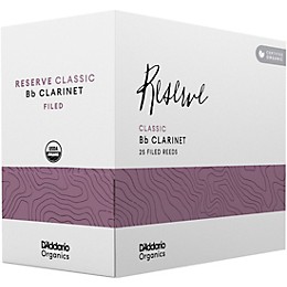 D'Addario Woodwinds Organic Reserve Classic Bb Clarinet Reeds 3 25 Pack
