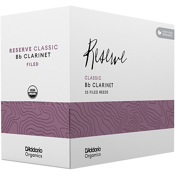 D'Addario Woodwinds Organic Reserve Classic Bb Clarinet Reeds 3 25 Pack