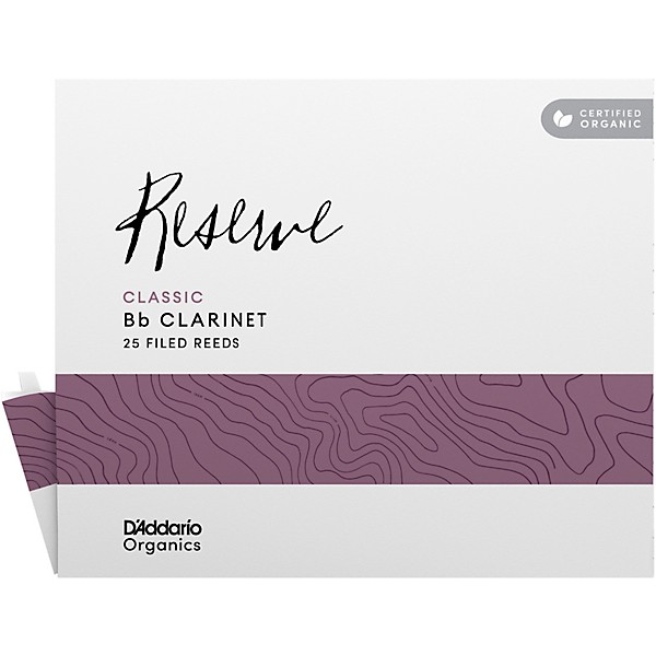 D'Addario Woodwinds Organic Reserve Classic Bb Clarinet Reeds 3 25 Pack