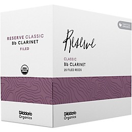 D'Addario Woodwinds Organic Reserve Classic Bb Clarinet Reeds 3.5 25 Pack
