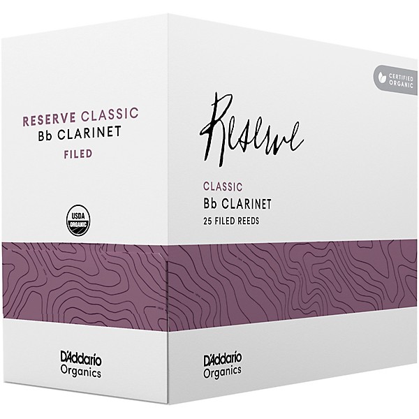 D'Addario Woodwinds Organic Reserve Classic Bb Clarinet Reeds 3.5 25 Pack