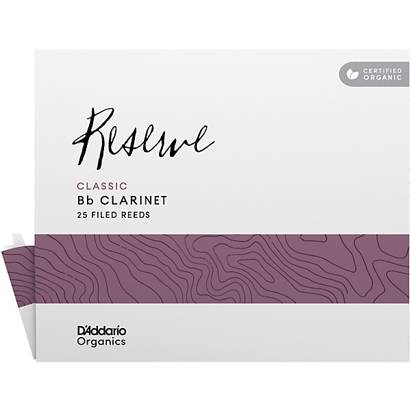 D'Addario Woodwinds Organic Reserve Classic Bb Clarinet Reeds 3.5 25 Pack