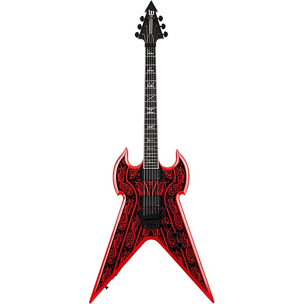 Wylde Audio Warhammer FR Norse Dragon Pinstripe Electric Guitar Red