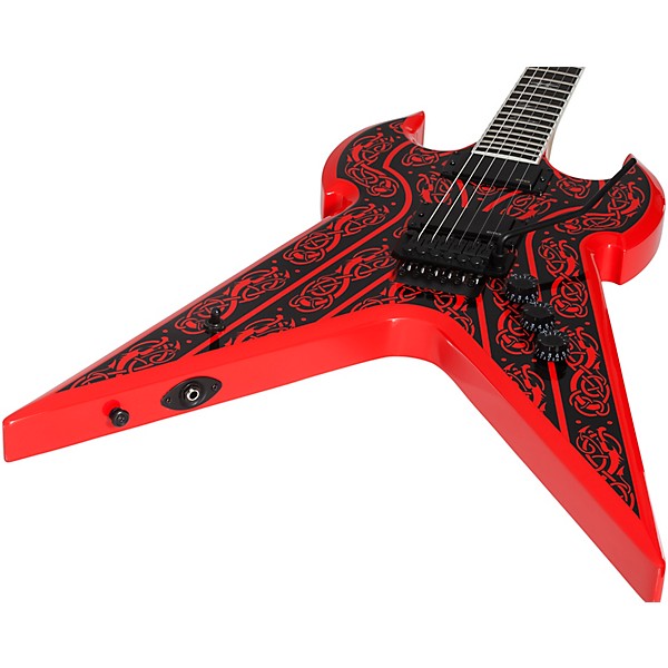 Wylde Audio Warhammer FR Norse Dragon Pinstripe Electric Guitar Red