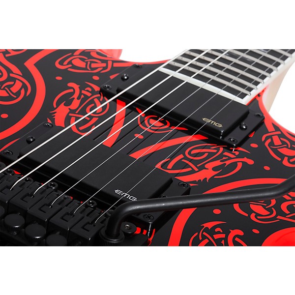 Wylde Audio Warhammer FR Norse Dragon Pinstripe Electric Guitar Red