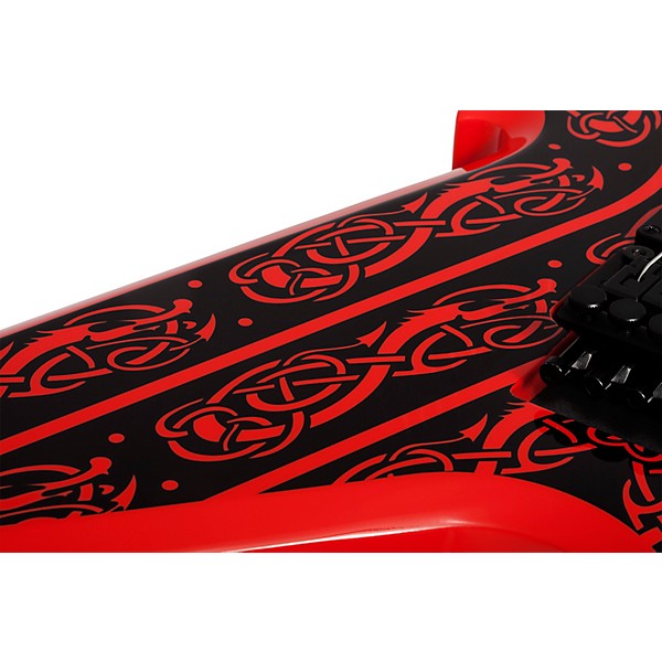 Wylde Audio Warhammer FR Norse Dragon Pinstripe Electric Guitar Red