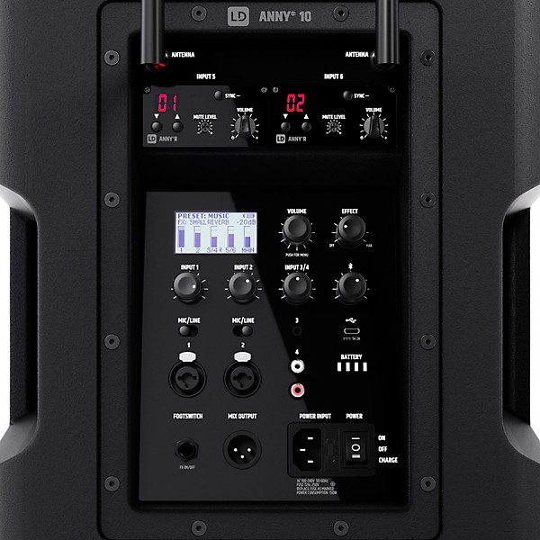 LD Systems ANNY 10 Portable Battery-Powered Speaker With Dual Wireless Handheld Mics B4.7