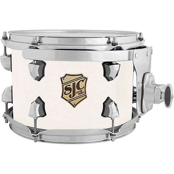 SJC Drums Tour Series Add On Rack Tom with Chrome Hardware 10 x 7 in. Antique White