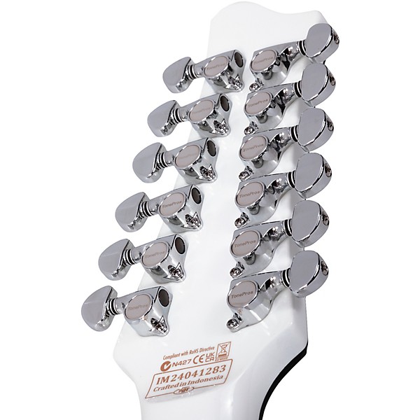 Schecter Guitar Research Stargazer-12 String Left Handed Electric Guitar Gloss White