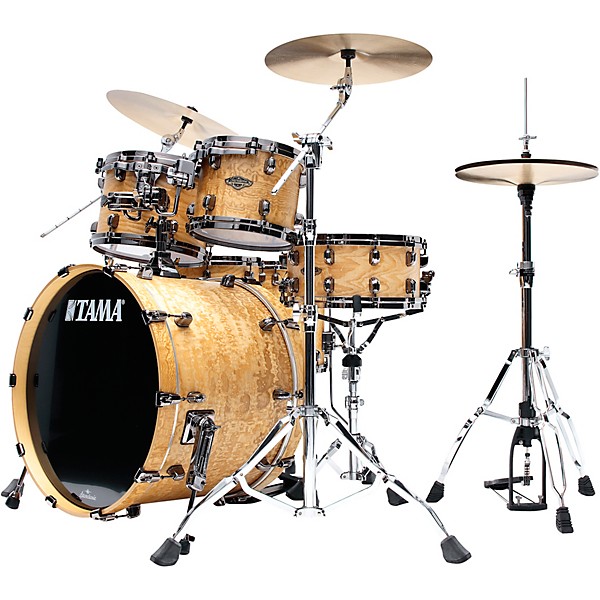 TAMA Starclassic Walnut/Birch 5-Piece Shell Pack With 22" Bass Drum and Black Nickel Shell Hardware Matte Natural Tamo Ash