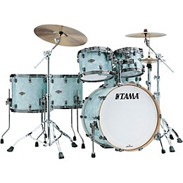 TAMA Starclassic Walnut/Birch 5-Piece Shell Pack With 22" Bass Drum and Black Nickel Shell Hardware Ice Blue Pearl