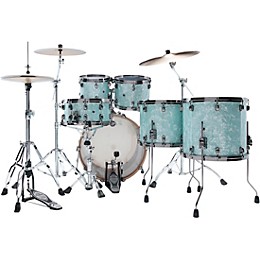 TAMA Starclassic Walnut/Birch 5-Piece Shell Pack With 22" Bass Drum and Black Nickel Shell Hardware Ice Blue Pearl