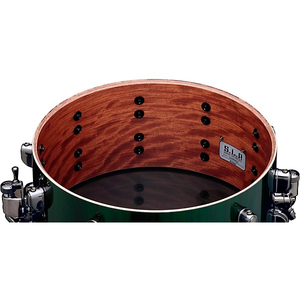 TAMA S.L.P. Bubinga/Maple Snare Drum 14 x 6.5 in. Malachite Green Zebrawood