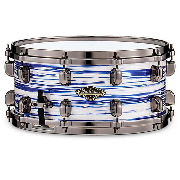 TAMA Starclassic Walnut/Birch Snare Drum With Black Nickel Hardware 14 x 6.5 in. Blue & White Oyster