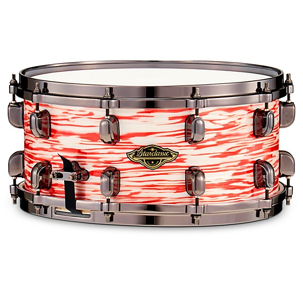 TAMA Starclassic Walnut/Birch Snare Drum With Black Nickel Hardware 14 x 6.5 in. Red & White Oyster