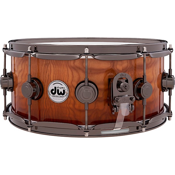 DW Collectors Series SSC Maple Exotic Snare Drum with Black Nickel Hardware 14 x 6 in. Burnt Toast Fade Over Tamo Ash