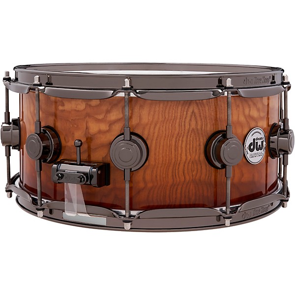 DW Collectors Series SSC Maple Exotic Snare Drum with Black Nickel Hardware 14 x 6 in. Burnt Toast Fade Over Tamo Ash