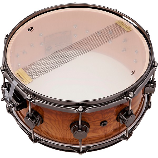 DW Collectors Series SSC Maple Exotic Snare Drum with Black Nickel Hardware 14 x 6 in. Burnt Toast Fade Over Tamo Ash