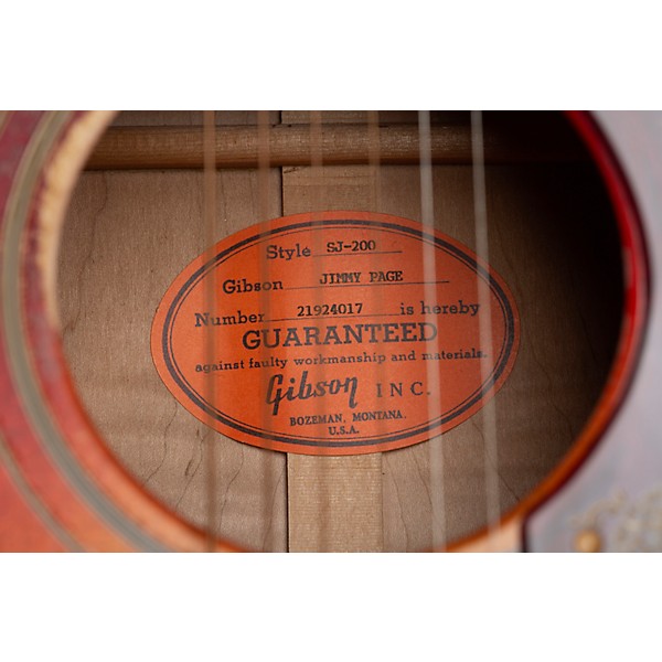 Gibson Jimmy Page Signature 1964 SJ-200 Collector's Edition Signed Acoustic Guitar Cherry Tea