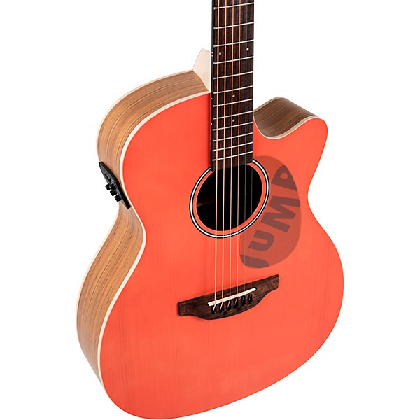 Applause AEO-69 Jump Series OM Acoustic-Electric Guitar Peach