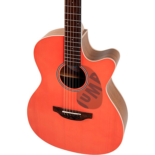 Applause AEO-69 Jump Series OM Acoustic-Electric Guitar Peach