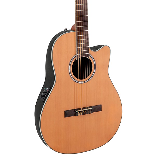 Applause AB24CC-4S Traditional Series Mid-Depth Cedar Nylon-String Classical Acoustic-Electric Guitar Natural