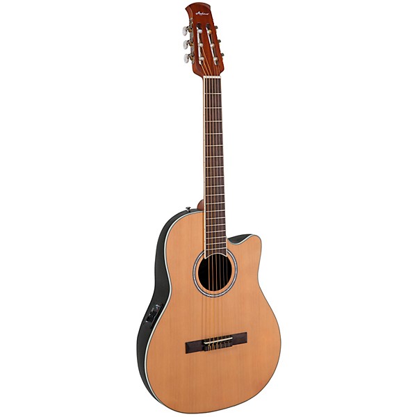 Applause AB24CC-4S Traditional Series Mid-Depth Cedar Nylon-String Classical Acoustic-Electric Guitar Natural