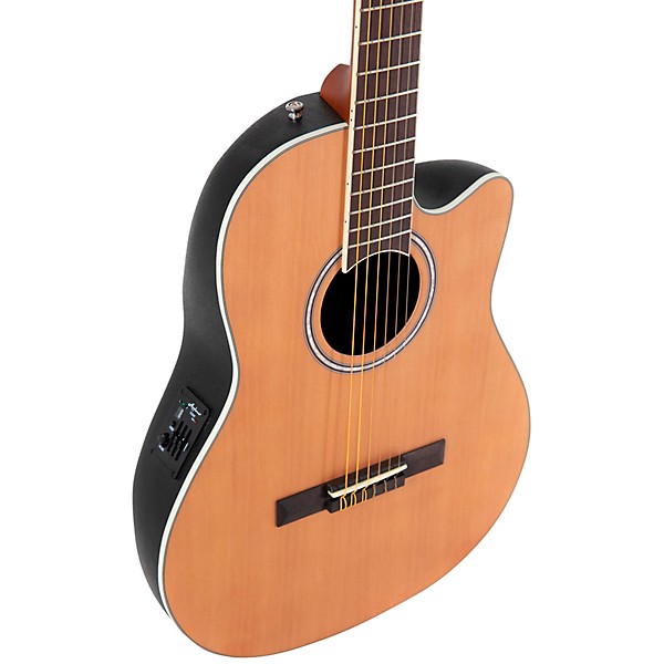 Applause AB24CC-4S Traditional Series Mid-Depth Cedar Nylon-String Classical Acoustic-Electric Guitar Natural