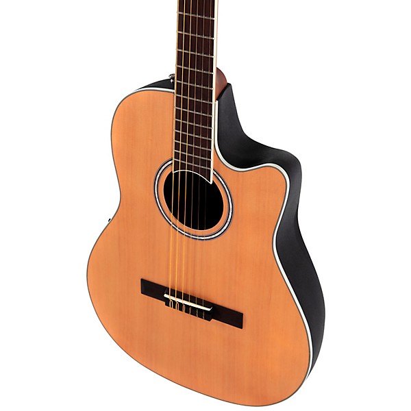 Applause AB24CC-4S Traditional Series Mid-Depth Cedar Nylon-String Classical Acoustic-Electric Guitar Natural