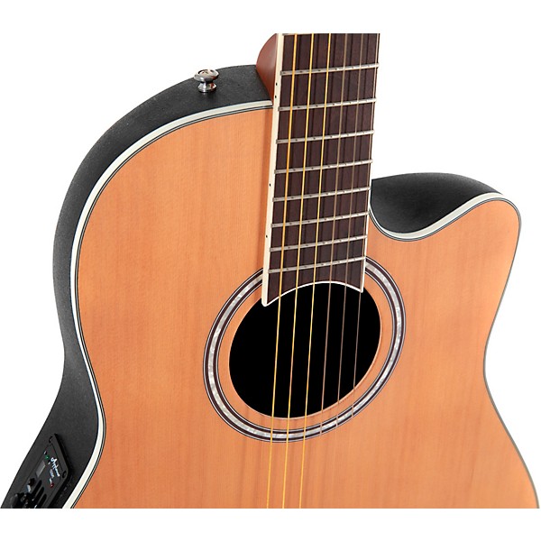 Applause AB24CC-4S Traditional Series Mid-Depth Cedar Nylon-String Classical Acoustic-Electric Guitar Natural