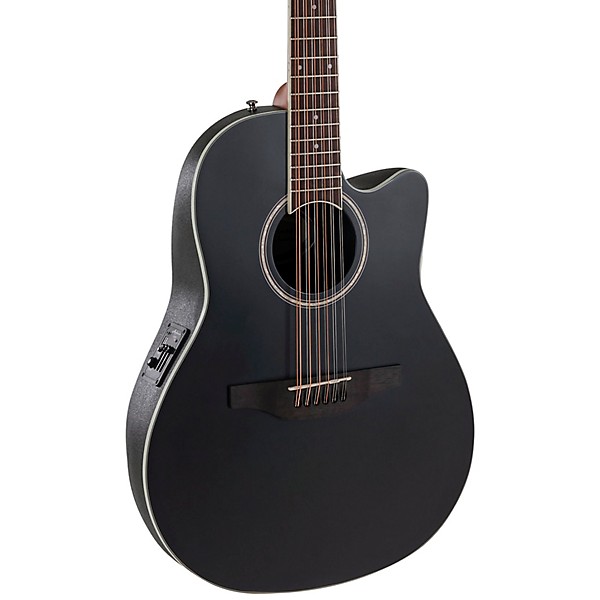 Applause AB2412-5S Traditional Series Mid Depth 12-String Acoustic-Electric Guitar Black