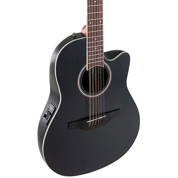 Applause AB2412-5S Traditional Series Mid Depth 12-String Acoustic-Electric Guitar Black