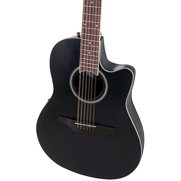 Applause AB2412-5S Traditional Series Mid Depth 12-String Acoustic-Electric Guitar Black