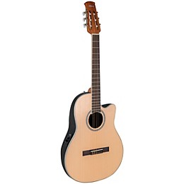 Applause AB24CS-4S Traditional Series Mid-Depth Spruce Nylon-String Classical Acoustic-Electric Guitar Natural