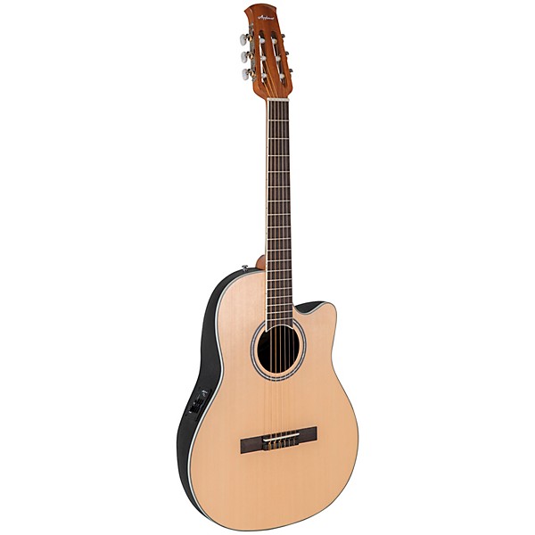 Applause AB24CS-4S Traditional Series Mid-Depth Spruce Nylon-String Classical Acoustic-Electric Guitar Natural