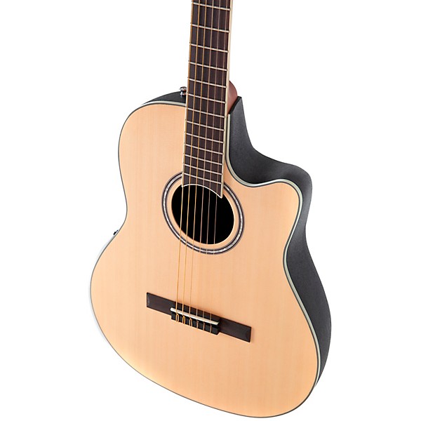 Applause AB24CS-4S Traditional Series Mid-Depth Spruce Nylon-String Classical Acoustic-Electric Guitar Natural