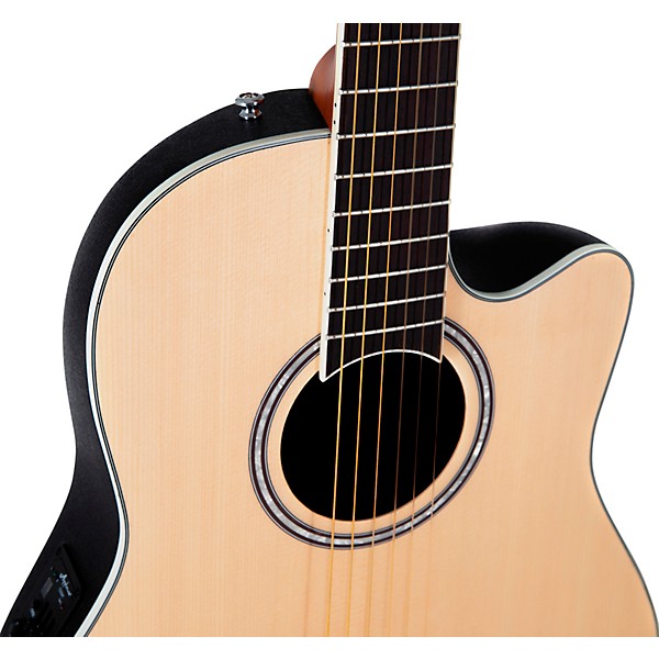 Applause AB24CS-4S Traditional Series Mid-Depth Spruce Nylon-String Classical Acoustic-Electric Guitar Natural