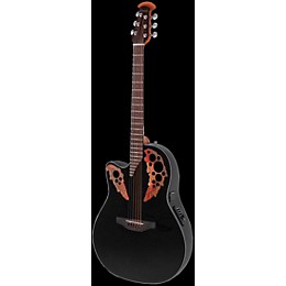 Ovation CE44L Celebrity Series Elite Mid-Depth Left-Handed Acoustic-Electric Guitar Black