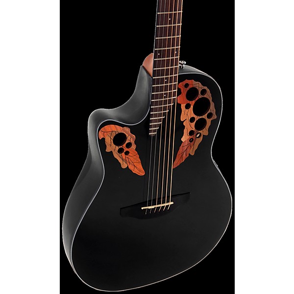 Ovation CE44L Celebrity Series Elite Mid-Depth Left-Handed Acoustic-Electric Guitar Black